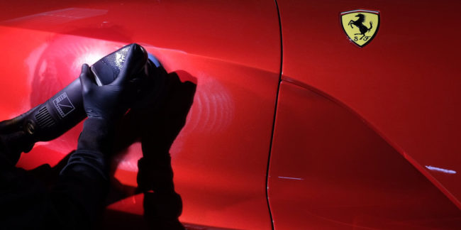 paint-correction-near-me-fresno-ca Paint Correction on red Ferrari